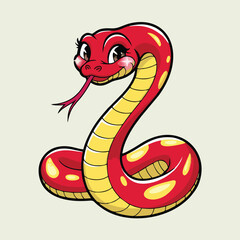 Adorable Cartoon Snake Illustration - Cute Vector Design