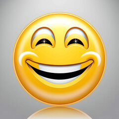 Fototapeta premium 3d yellow emoji with a smiling face on a transparent background