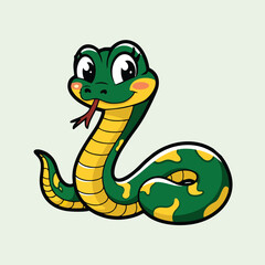 Adorable Cartoon Snake Illustration - Cute Vector Design