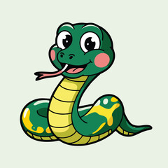 Adorable Cartoon Snake Illustration - Cute Vector Design