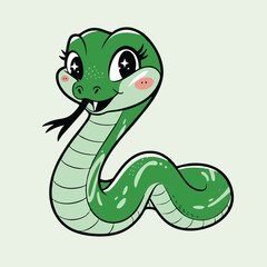Fototapeta premium Adorable Cartoon Snake Illustration - Cute Vector Design