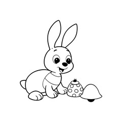 easter bunny with easter egg