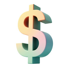 Obraz premium 3d pastel-colored dollar sign model