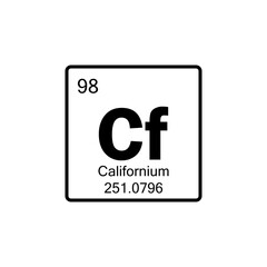 periodic table Californium line icon