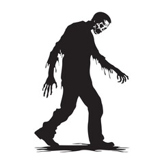 Zombie walking silhouette vector illustration
