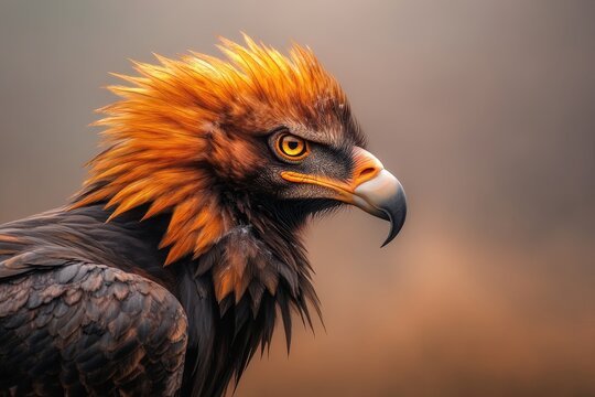 A close-up of a vulture sharp beak and wrinkled neck, emphasizing its unique adaptations for scavenging