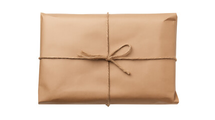 Rustic Brown Paper Package Tied with Twine E commerce Shipping Delivery Concept