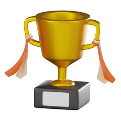 3D render, Glory Trophy for Achievement and Celebration, Icon Illustration