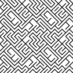 Black and white line geometric seamless pattern