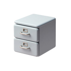 minimalist light gray two-drawer cabinet