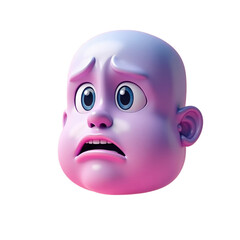 3d-rendered cartoon with a worried expression