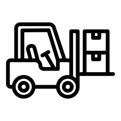 Forklift truck icon. Vector line icon