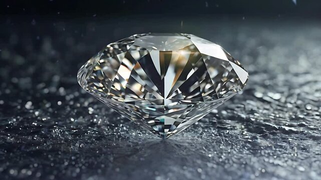 A luxurious, elegant and expensive diamond. Seamless 4K looping timelapse video animation background