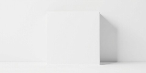 Clean White Canvas Mockup Against a Simple White Wall for Your Design Presentations