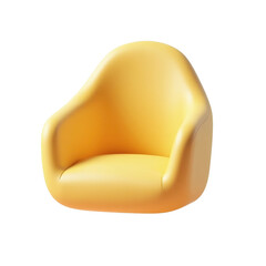 floating pastel yellow armchair in a minimalist setting