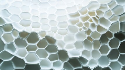 Obraz premium Abstract white and gray hexagonal cell network pattern.