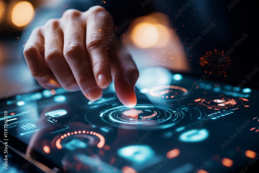 Poster a futuristic voip communication system with glowing holographic interfaces, virtual assistants, and 