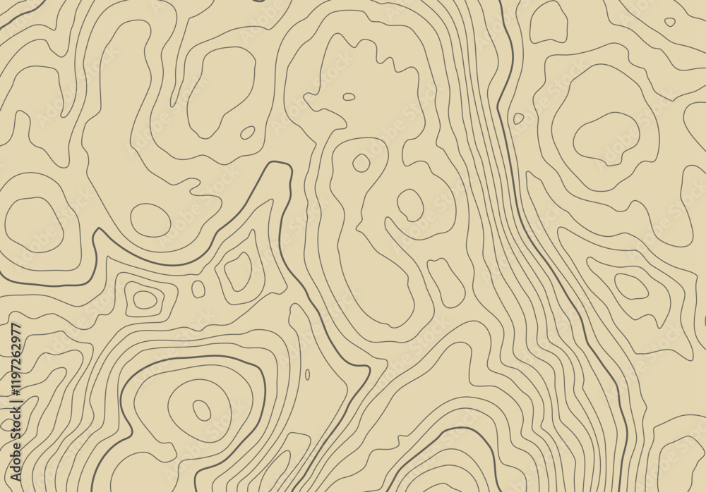 Poster Topographic map background with altitude lines. Abstract terrain topography with elevation levels of the relief