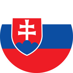 Slovakia country flag icon, Slovakian circle button