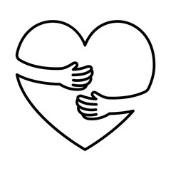 Hugging Heart. Self-Care Icon