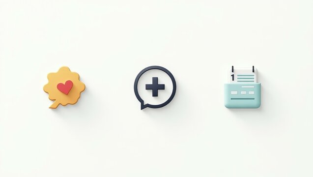 Patreon alternative Squarespace designer Figma plugin Micro frontend Neobank Hosting core Icons8 Skillshare Dribbble bravostudio Colorful medical icons with heart, cross, and calendar symbols, repres