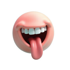 Naklejka premium playful 3d render of a smiling mouth with tongue out