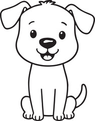 dog icon line art vector design