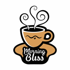 STICKER DESIGN OF Design: A coffee cup with steam rising in swirls