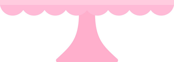 Pink Cake Stand flat icon vector. 
Empty tray for fruit and desserts isolated.
Transparent background.