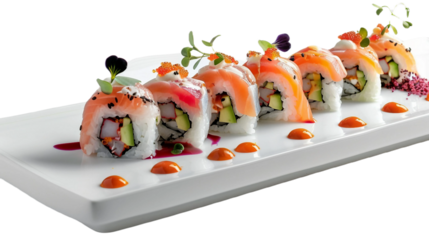 Innovative Sushi on transparent background PNG.
