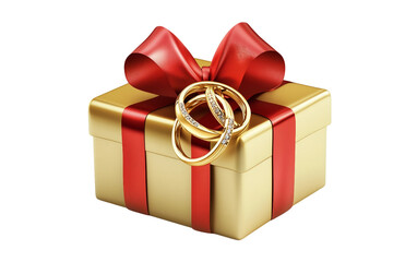 Wedding Rings as a Special Gift isolated on transparent Background