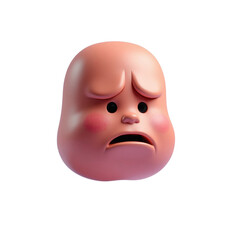 Fototapeta premium 3d render of a worried cartoon face