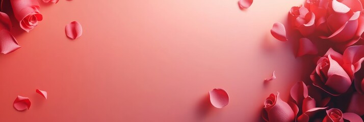 Obraz premium roses background with copy space for text. valentines day