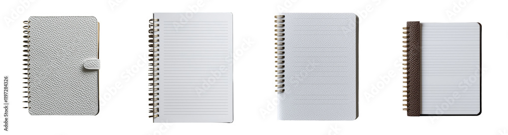 Aufkleber Isolated transparent PNG image of an open notebook with blank pages