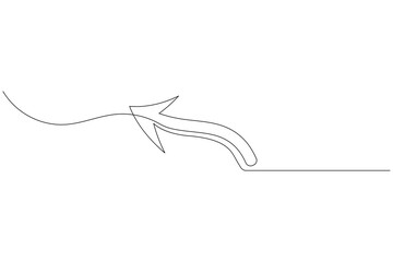 Arrow icon continuous one line drawing and minimalist style isolate outline vector icon