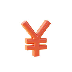 Obraz premium three-dimensional rendering of the yuan currency symbol in coral