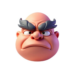 Naklejka premium 3d render of a grumpy cartoon