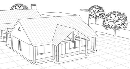 house of traditional architecture 3d