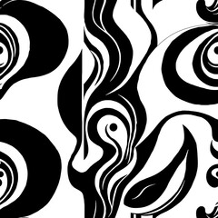 Fototapeta premium Abstract Monochrome Swirl: A mesmerizing pattern of black and white swirls creates a dynamic and visually engaging abstract artwork.