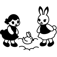 easter bunny with eggs