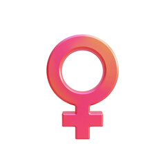 3d render of glossy pink female symbol