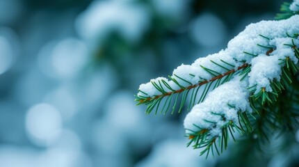snow covered pine needles