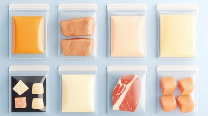 Fototapeta premium Assorted Food Items in Plastic Bags