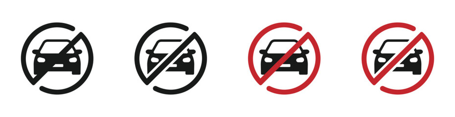 No parking vector signs. Don't park here vector icon designs