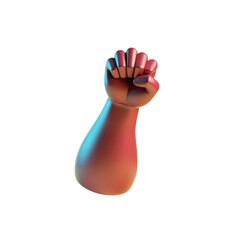 3d-rendered of a raised clenched fist representing strength and solidarity.