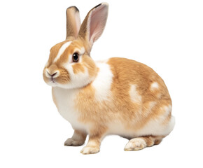 Fototapeta premium Adorable Spotted Rabbit: A Charming Pet Portrait , isolated on white background PNG