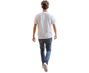 Teenager Walking in Casual Outfit - Back View , isolated on white background PNG