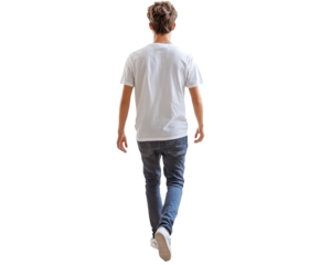 Teenager Walking in Casual Outfit - Back View , isolated on white background PNG