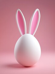 Fototapeta premium Easter egg with bunny ears Minimal concept.