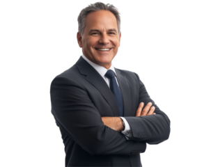 Successful Business Leader in Formal Attire - A Confident and Authoritative Portrait , isolated on white background PNG